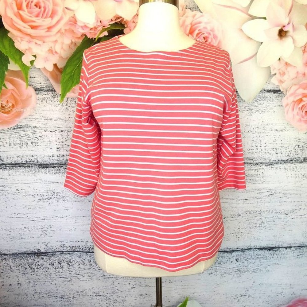 Catalina Coral White Stripe Top Size XL